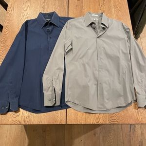 Two Express mens button up dress shirts